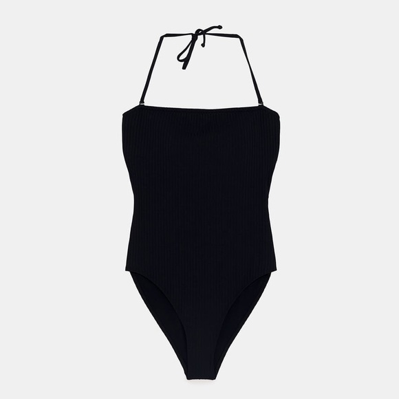 black ribbed bathing suit